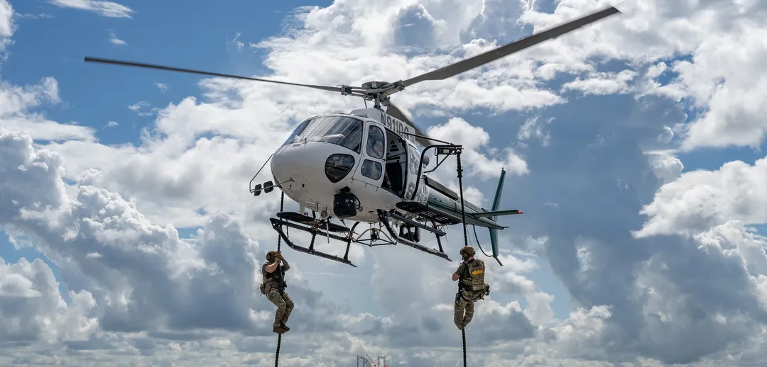 Sheriff's office helicopter flying over Hillsborough County